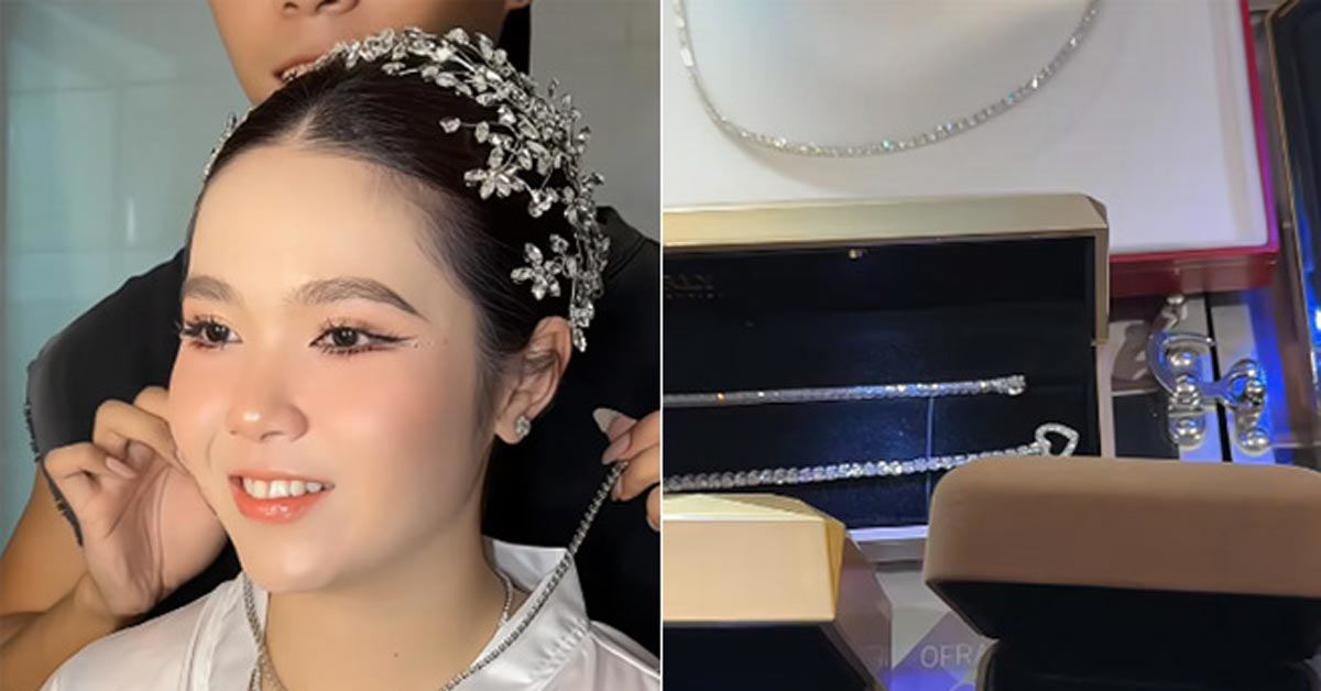Cô dâu Hậu Giang nhận "sương sương" 400 viên kim cương trong ngày cưới