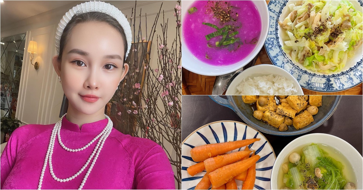 "Cô Trúc" xinh đẹp của showbiz Việt nấu ăn chay đẹp mắt gây trầm trồ, mỗi bữa phải "đá 3 bát cơm mới vừa"