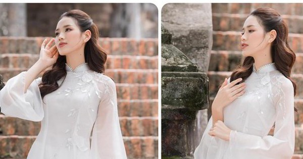 Hoa hậu Đỗ Thị Hà đẹp thuần khiết với áo dài trắng