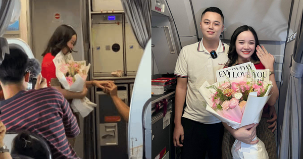 Nữ tiếp viên hàng không được bạn trai 9 năm cầu hôn “trên bầu trời”: Cái kết ngọt ngào của mối tình học trò
