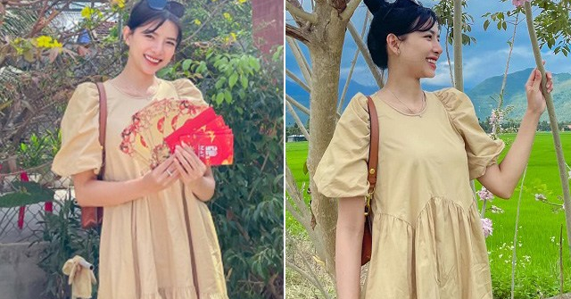 Mặc váy rộng đi du xuân, vợ đẹp của Phan Mạnh Quỳnh được dân tình rần rần chúc mừng