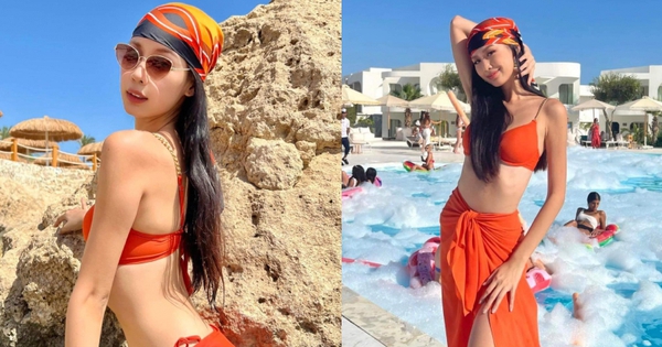Á hậu Bảo Ngọc khoe sắc vóc quyến rũ với bikini bên bể bơi
