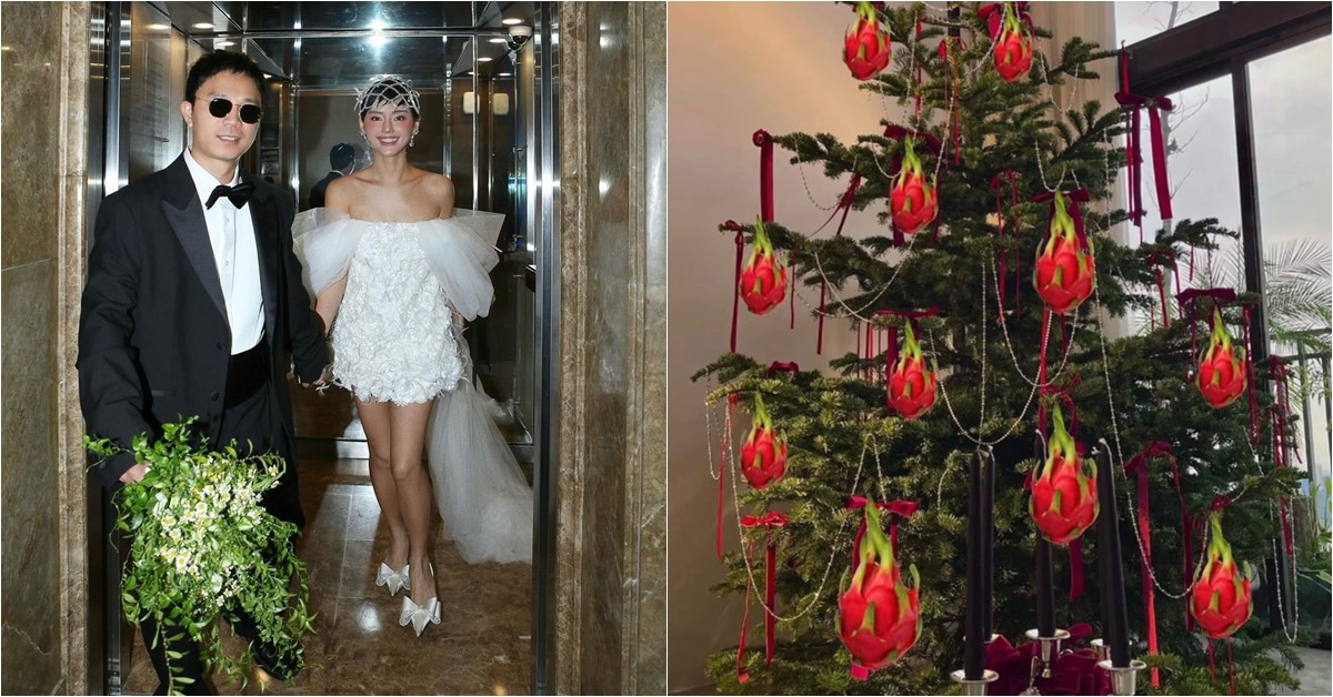 Nữ người mẫu mới lấy chồng thiếu gia, trang trí Noel nhưng bị dân mạng chê: Treo cả quả thanh long lên cây thông?
