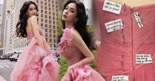 Angelababy phải "bóp váy" gần 12cm mới vừa vòng eo