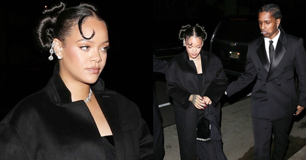 Rihanna và bạn trai rapper lên đồ "tông xuyệt tông" hẹn hò ăn tối lãng mạn