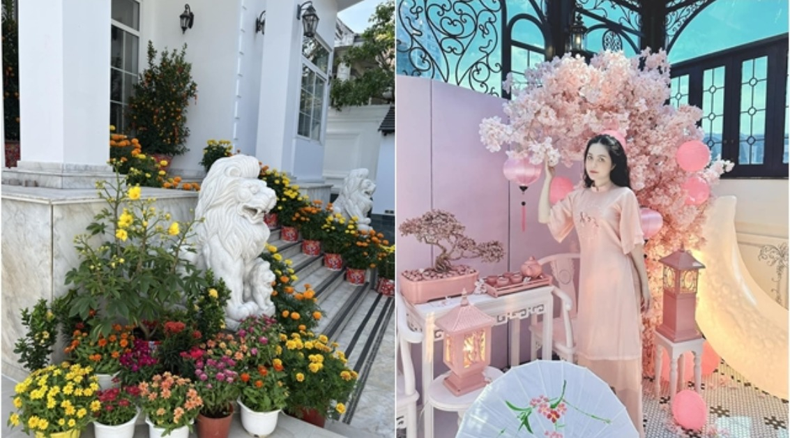 Sao Việt trang trí nhà đón Tết: Biệt thự Hà Tăng ngập sắc hoa nhưng chịu chơi nhất là người này