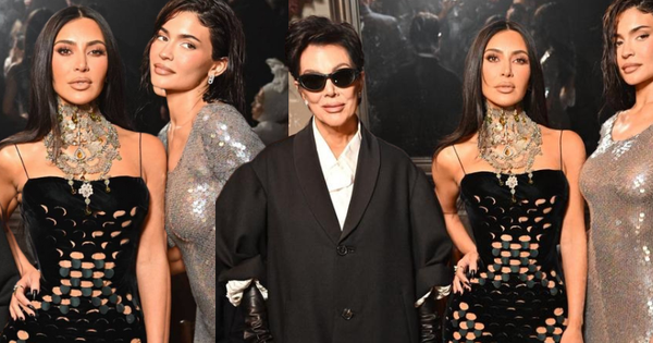 Bất chấp Paris lạnh 7°C, "tam ca 3K" nhà Kardashian vẫn diện đầm xuyên thấu đi dự show Maison Margiela